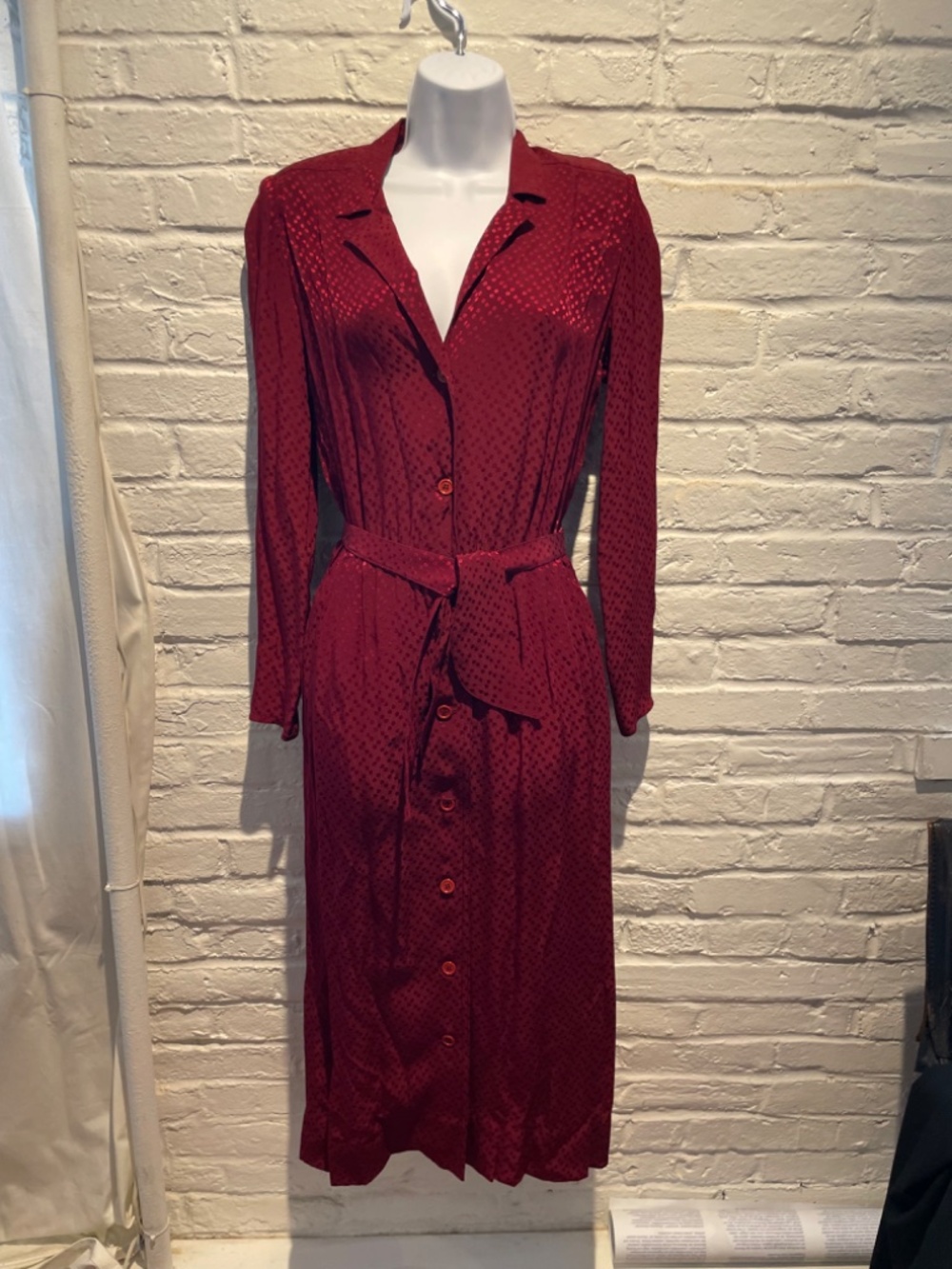 Vintage 1980s Albert Nipon Belted Button Down Dress
